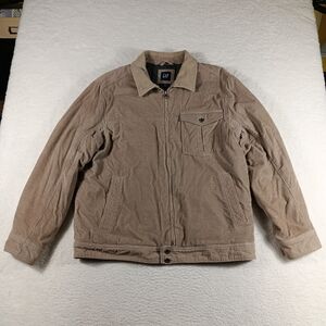 Vintage Gap Jacket Mens XL Tan Corduroy Lined Full Zip Western Ranch Y2K